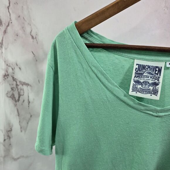 Jungmaven T Shirt Mens Medium Green Hemp Tee Short Sleeve V Neck Organic - Picture 2 of 9